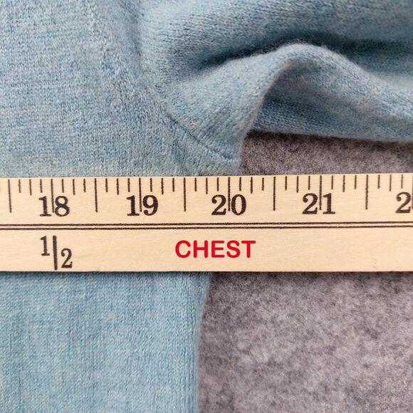 Cynthia Rowley Sweater Womens Large Blue Heather Cowl Neck Merino Wool Pullover - Picture 5 of 8